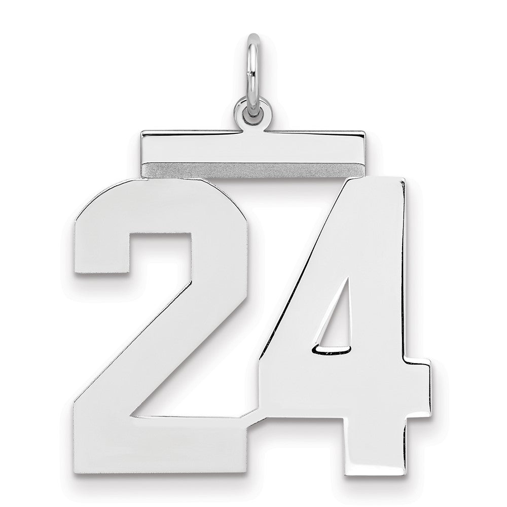 Sterling Silver/Gold-plated Polished Number 24 Charm