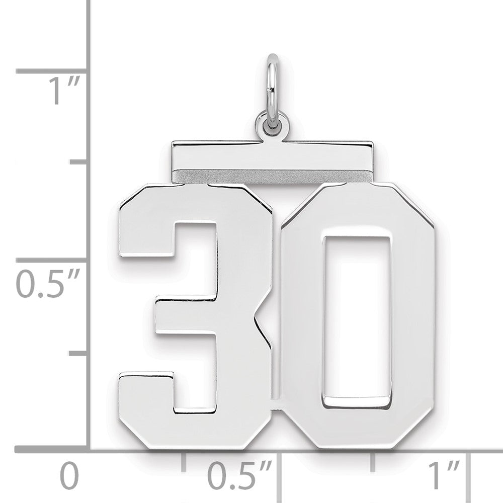 Sterling Silver/Gold-plated Polished Number 30 Charm
