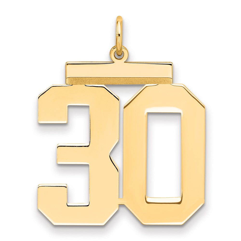 Sterling Silver/Gold-plated Polished Number 30 Charm