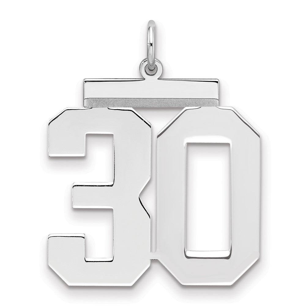 Sterling Silver/Gold-plated Polished Number 30 Charm