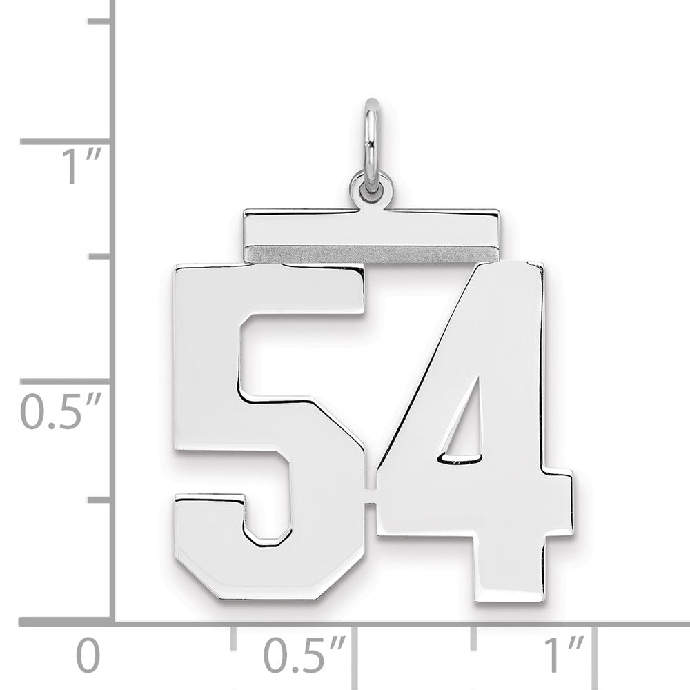 Sterling Silver/Gold-plated Polished Number 54 Charm