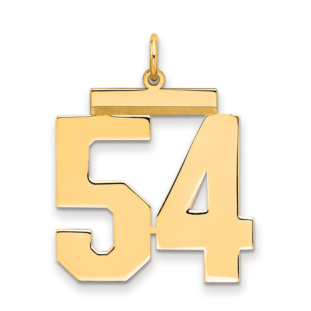 Sterling Silver/Gold-plated Polished Number 54 Charm