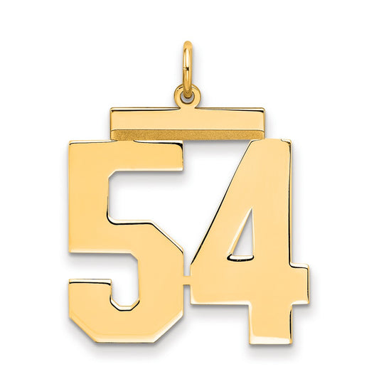 Sterling Silver/Gold-plated Polished Number 54 Charm
