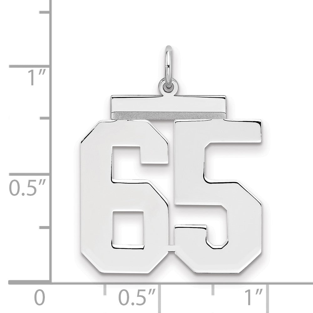 Sterling Silver/Gold-plated Polished Number 65 Charm