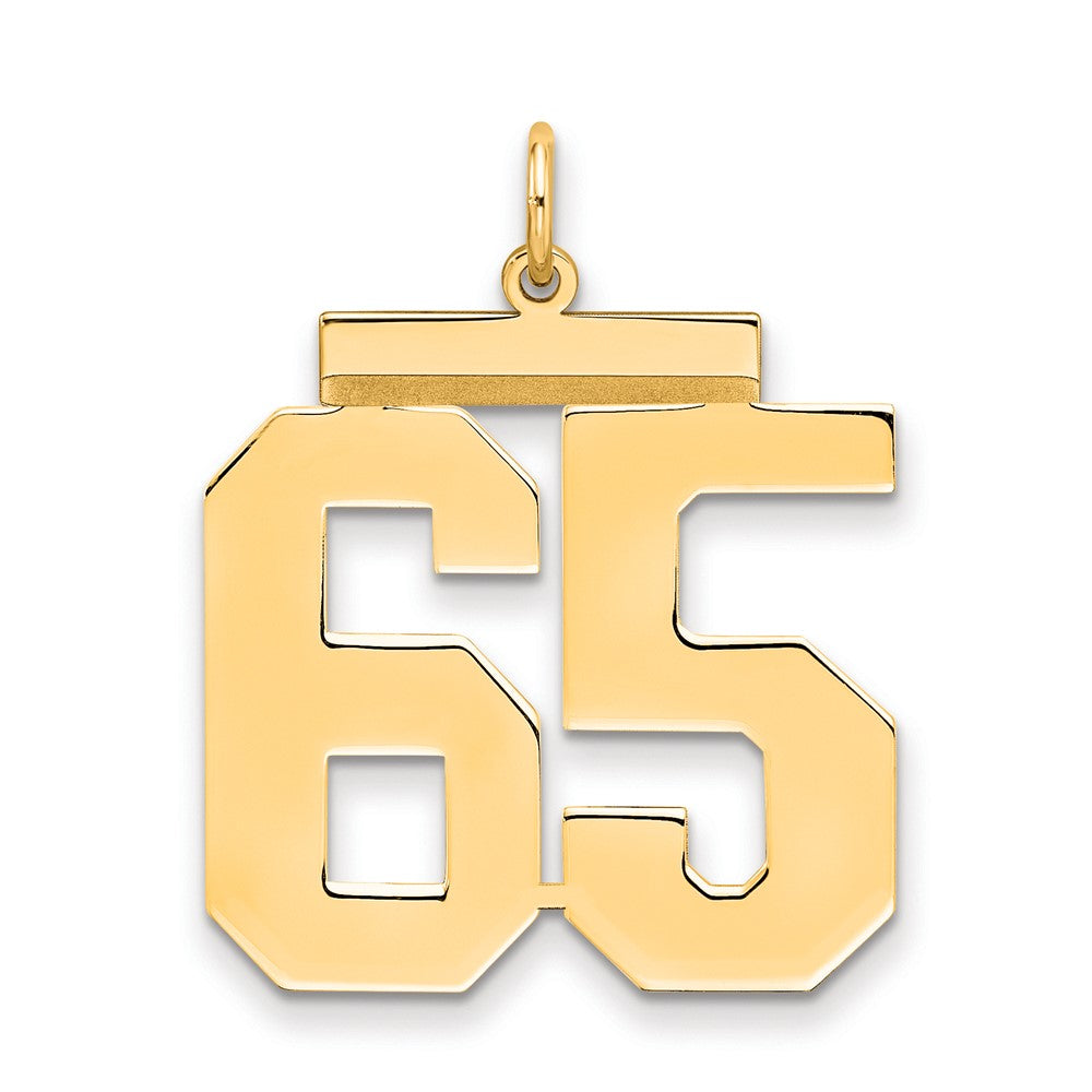 Sterling Silver/Gold-plated Polished Number 65 Charm