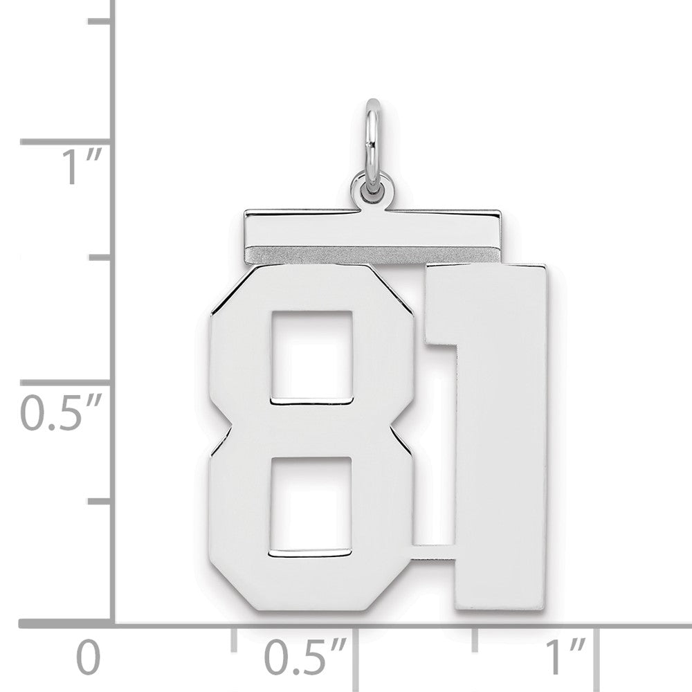 Sterling Silver/Gold-plated Polished Number 81 Charm