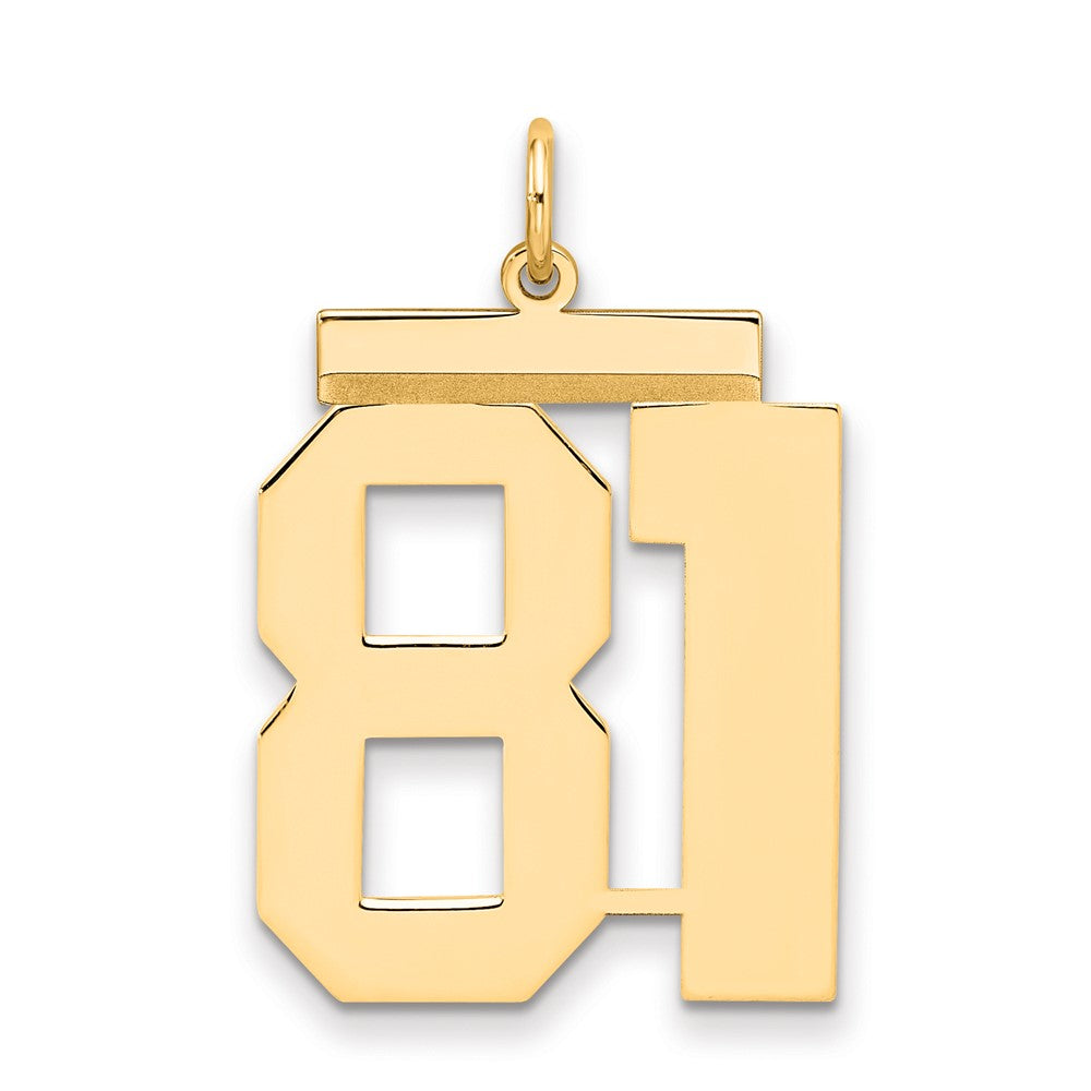 Sterling Silver/Gold-plated Polished Number 81 Charm