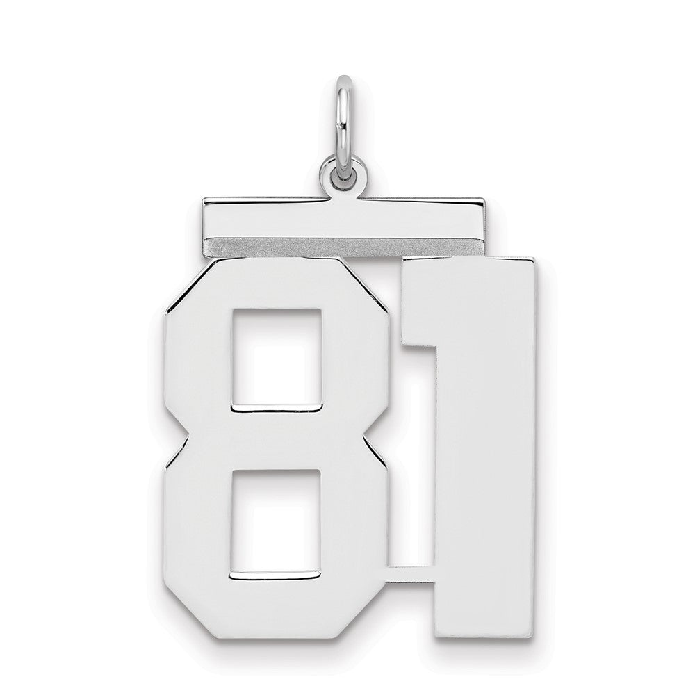 Sterling Silver/Gold-plated Polished Number 81 Charm