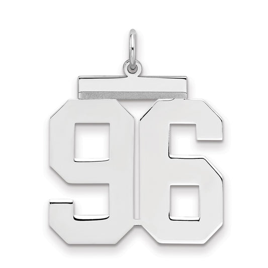 Sterling Silver/Rhodium-plated Polished Number 96 Charm