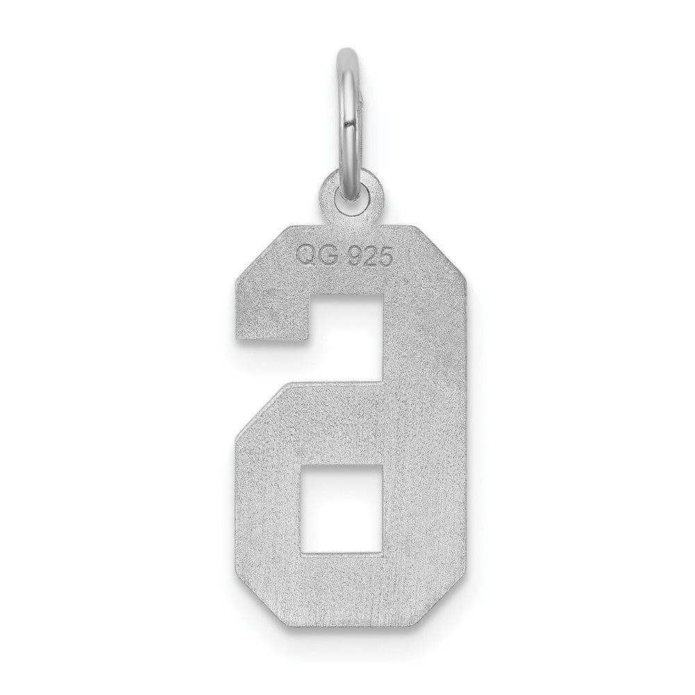 Sterling Silver/Gold-plated Satin Number 6 Charm