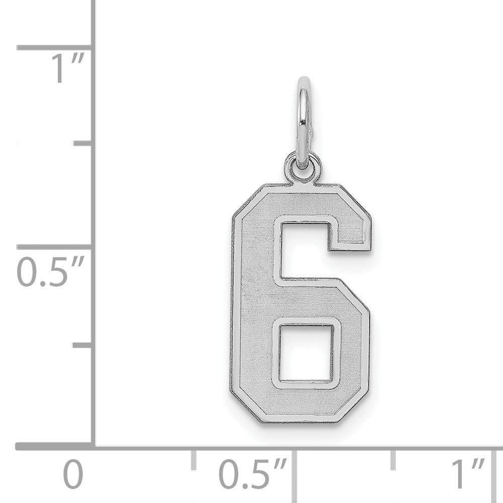Sterling Silver/Gold-plated Satin Number 6 Charm