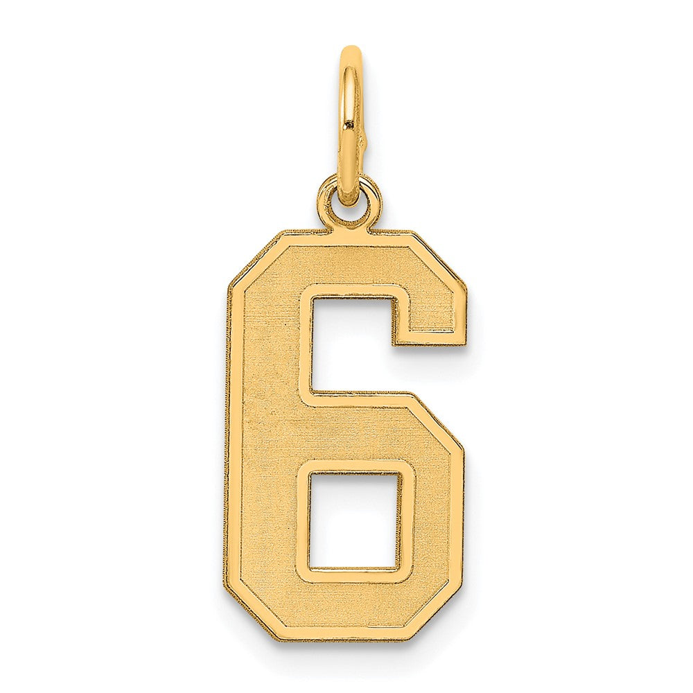 Sterling Silver/Gold-plated Satin Number 6 Charm
