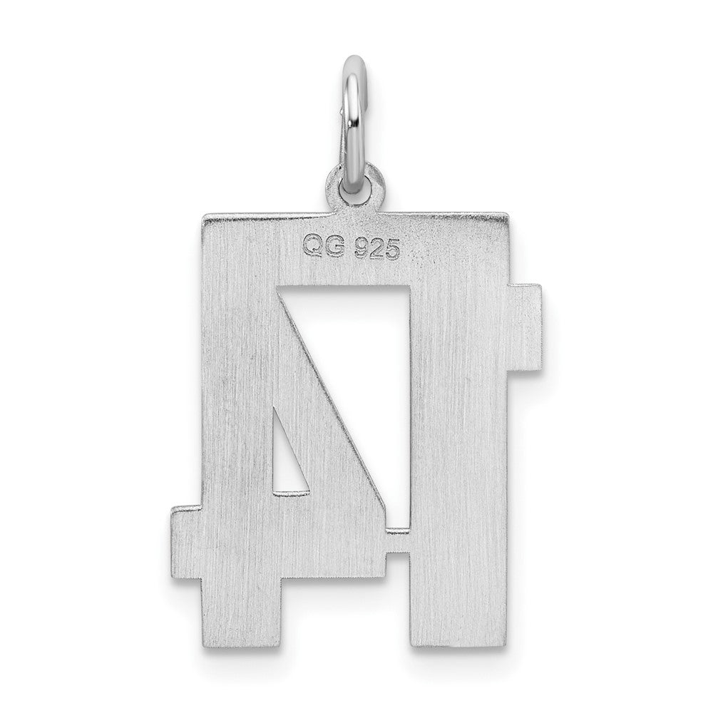 Sterling Silver/Gold-plated Satin Number 14 Charm