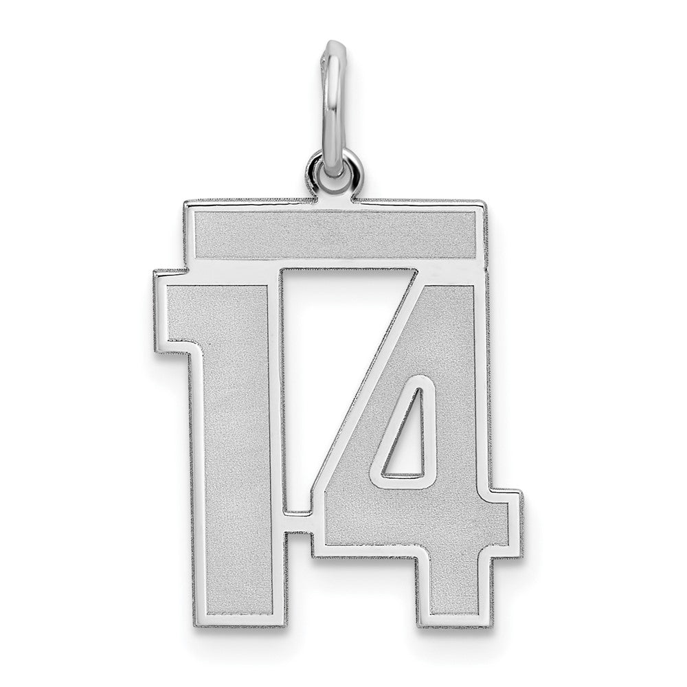 Sterling Silver/Gold-plated Satin Number 14 Charm