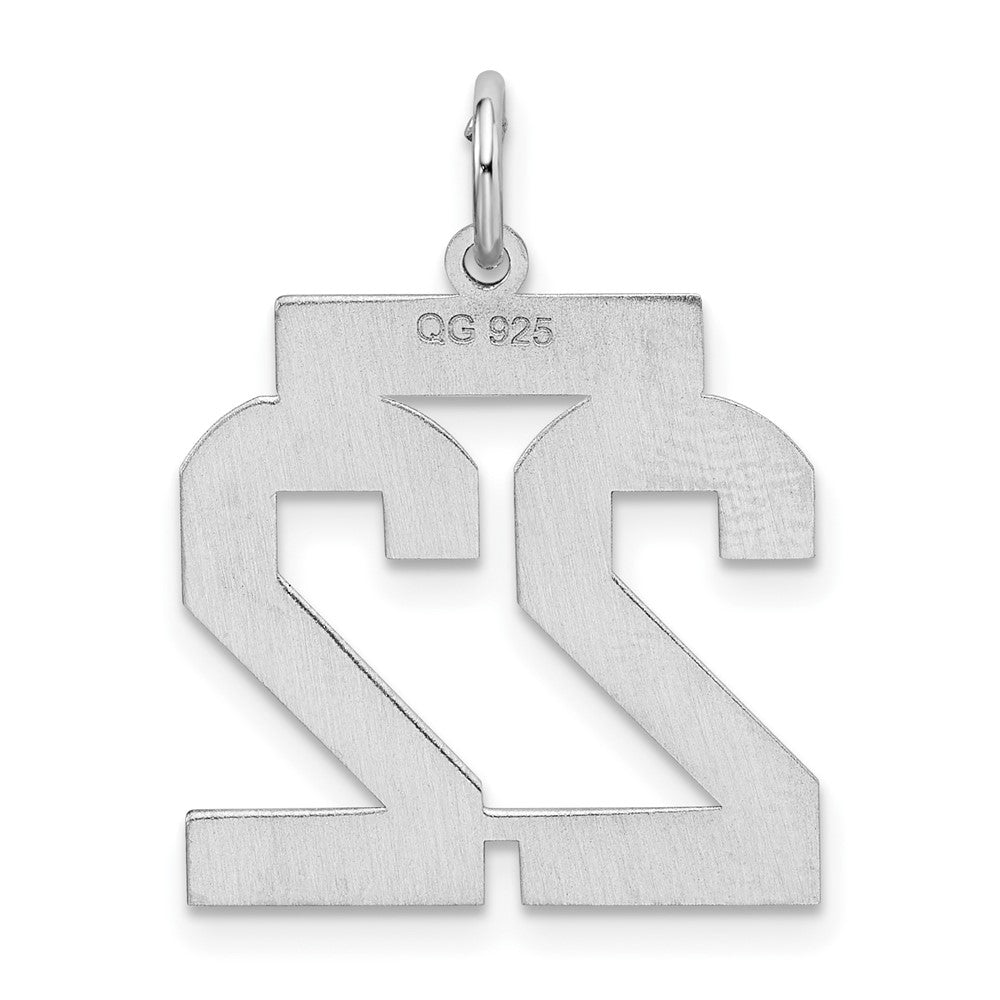 Sterling Silver/Gold-plated Satin Number 22 Charm