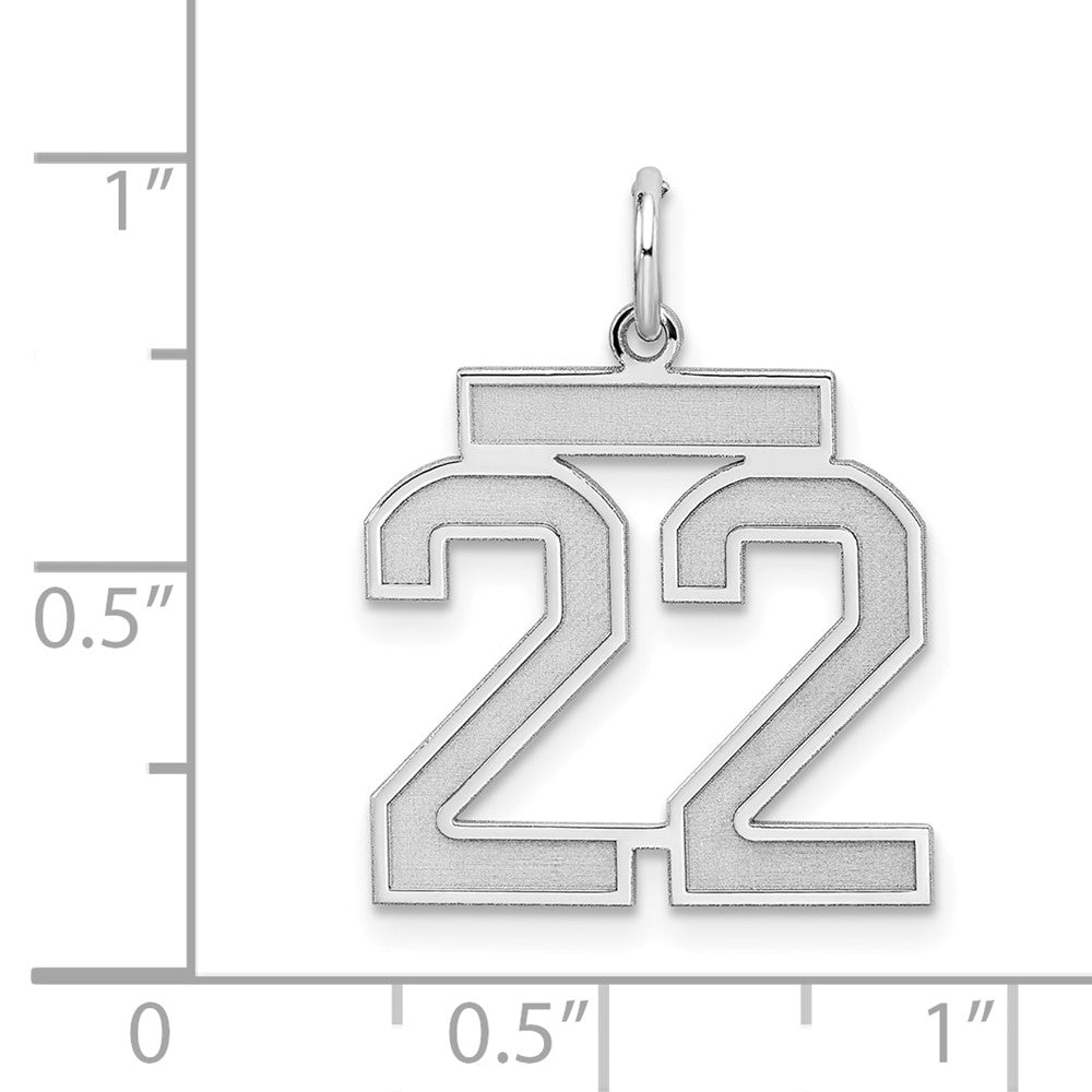 Sterling Silver/Gold-plated Satin Number 22 Charm