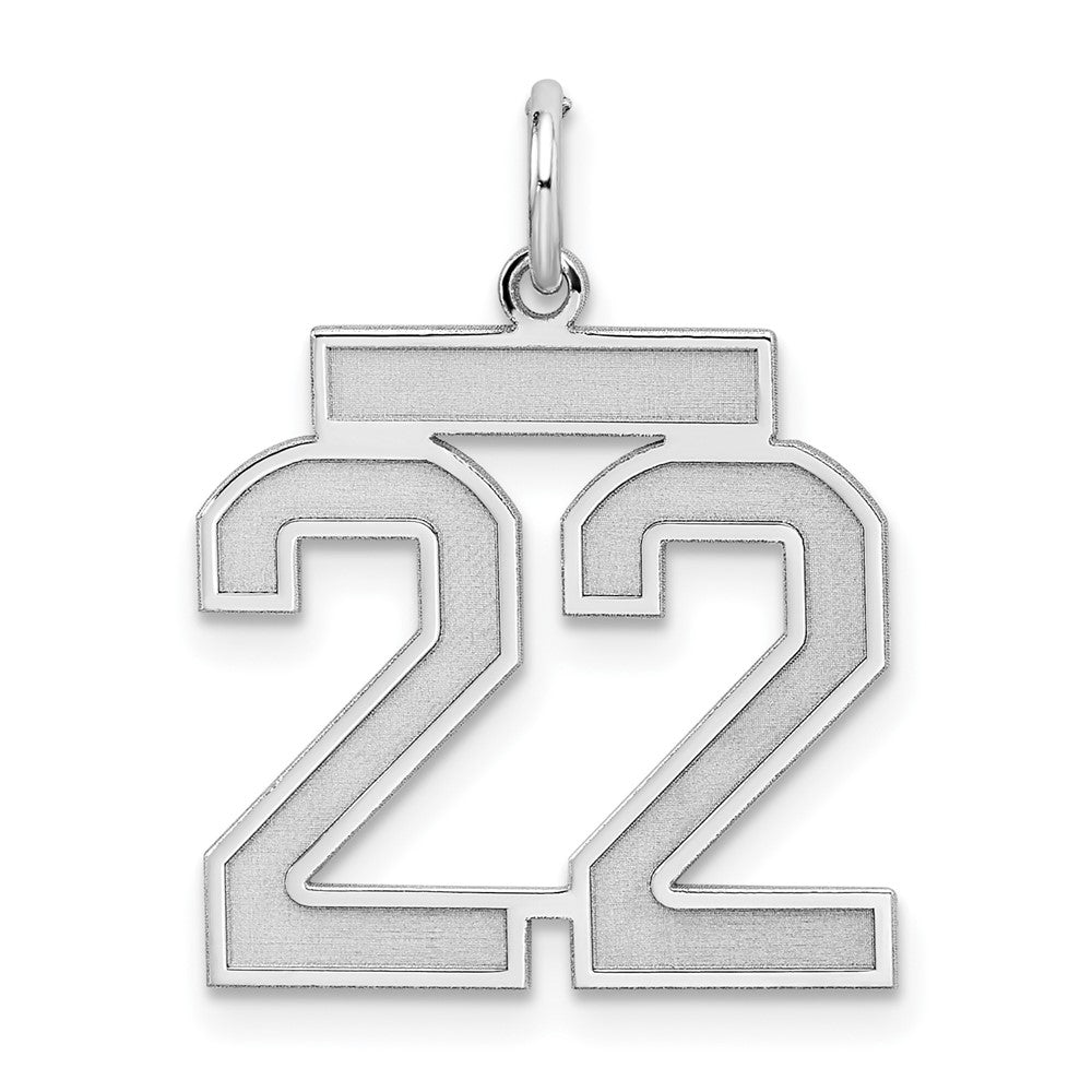 Sterling Silver/Gold-plated Satin Number 22 Charm