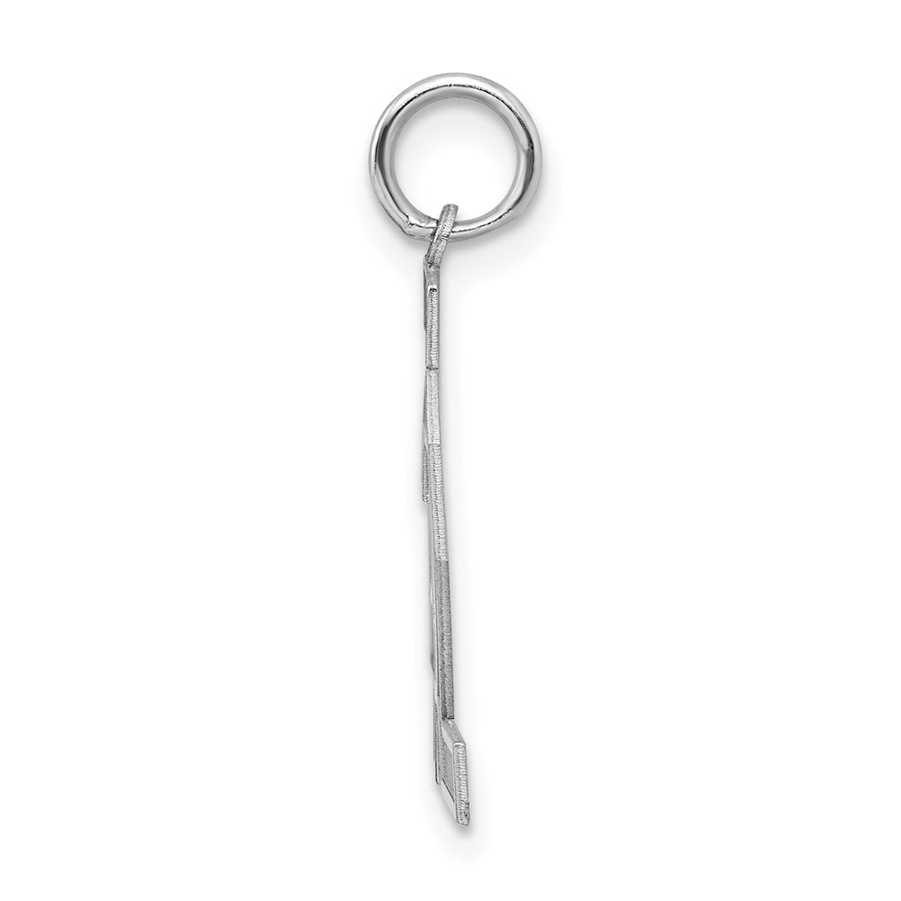 Sterling Silver/Rhodium-plated Satin Number 42 Charm