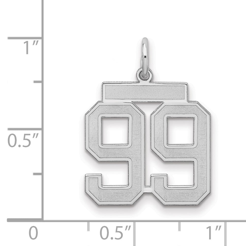 Sterling Silver/Gold-plated Satin Number 99 Charm
