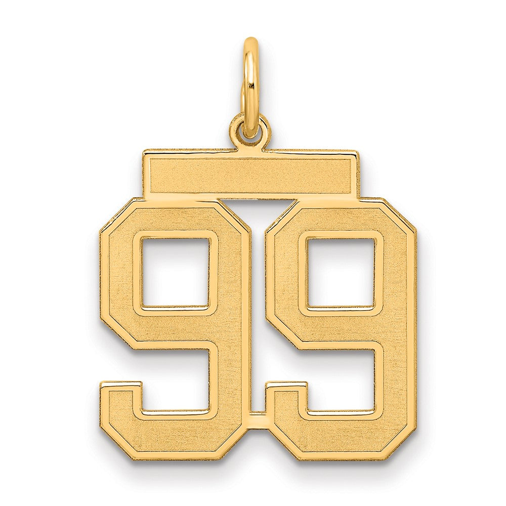 Sterling Silver/Gold-plated Satin Number 99 Charm