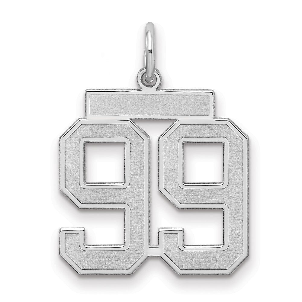 Sterling Silver/Gold-plated Satin Number 99 Charm