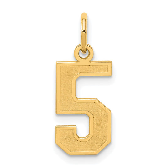 Sterling Silver/Gold-plated Satin Number 5 Charm