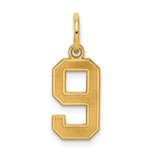Sterling Silver/Gold-plated Satin Number 9 Charm