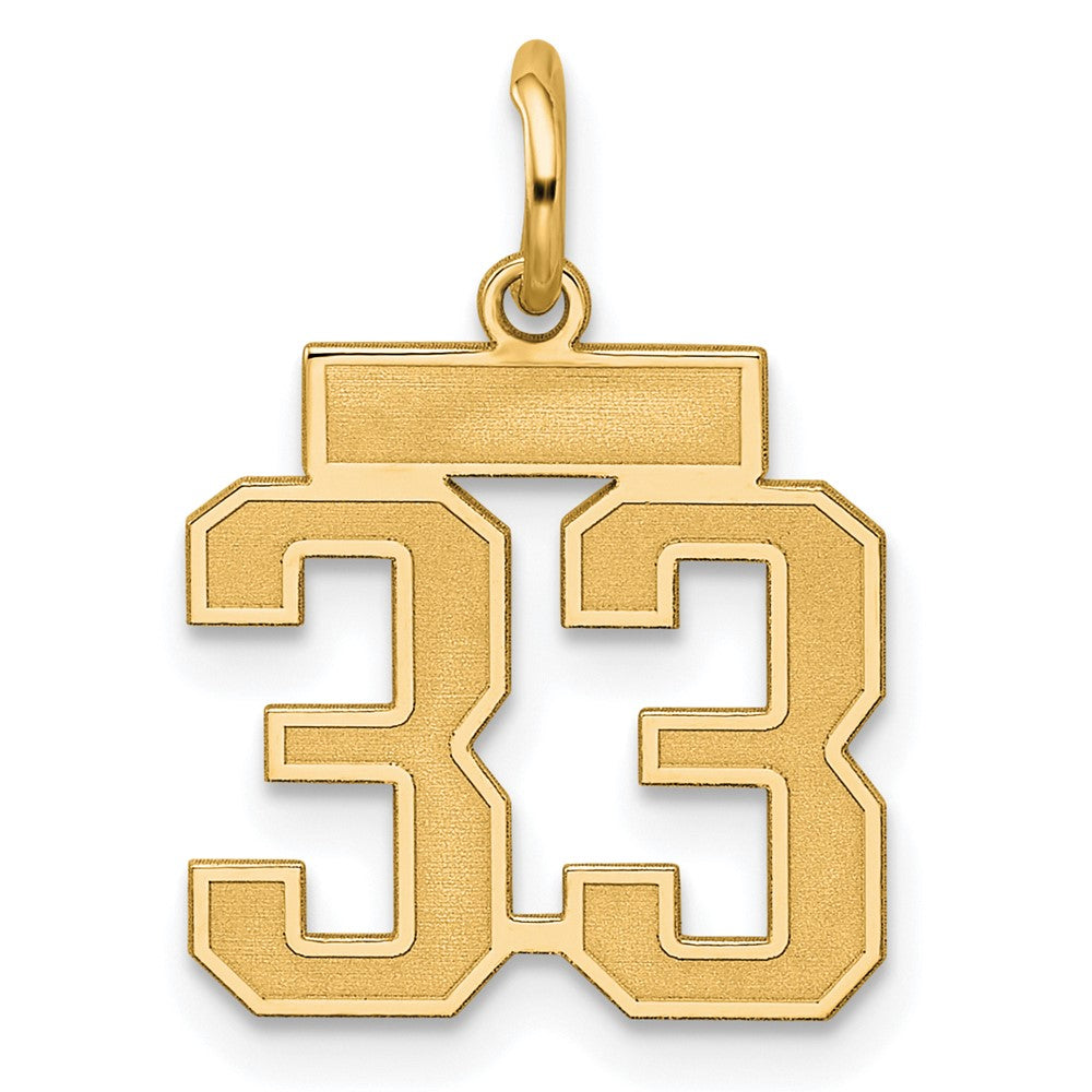 Sterling Silver/Gold-plated Satin Number 33 Charm