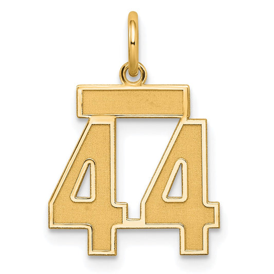Sterling Silver/Gold-plated Satin Number 44 Charm