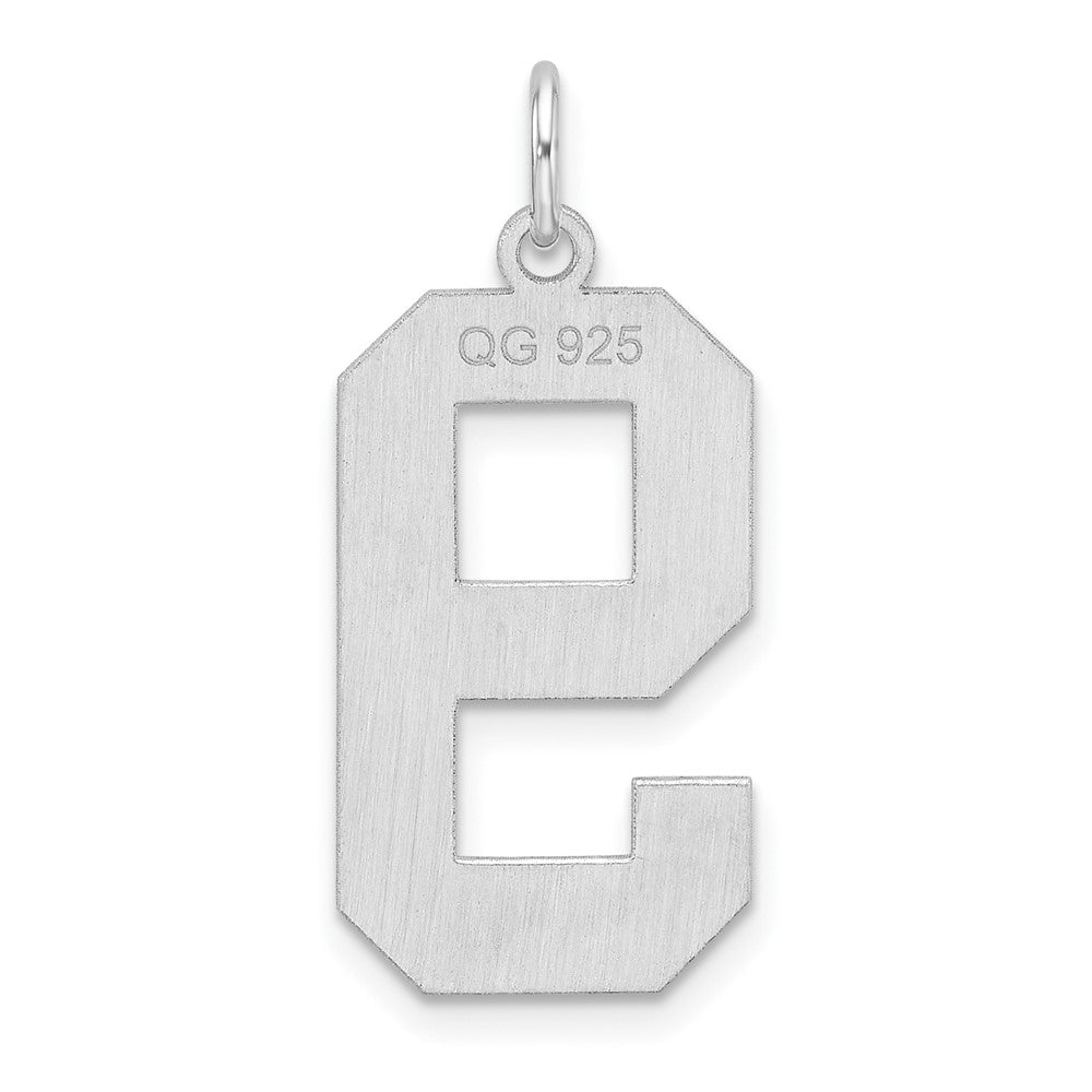Sterling Silver/Rhodium-plated Polished Number 9 Charm