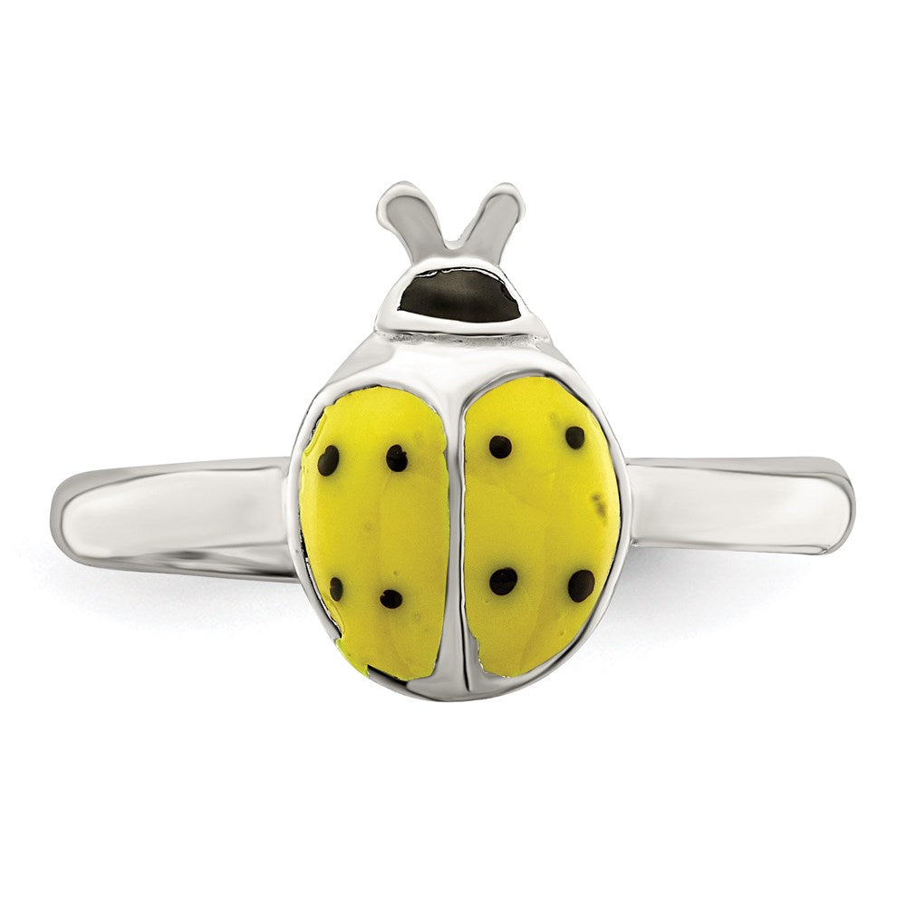 Sterling Silver Enameled & Polished Bug Toe Ring
