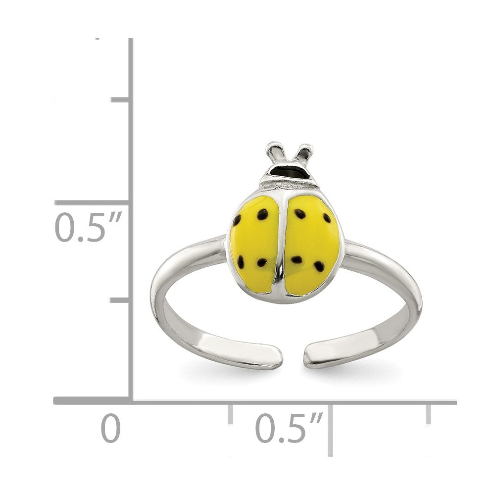 Sterling Silver Enameled & Polished Bug Toe Ring