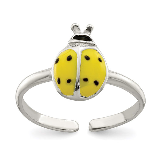 Sterling Silver Enameled & Polished Bug Toe Ring