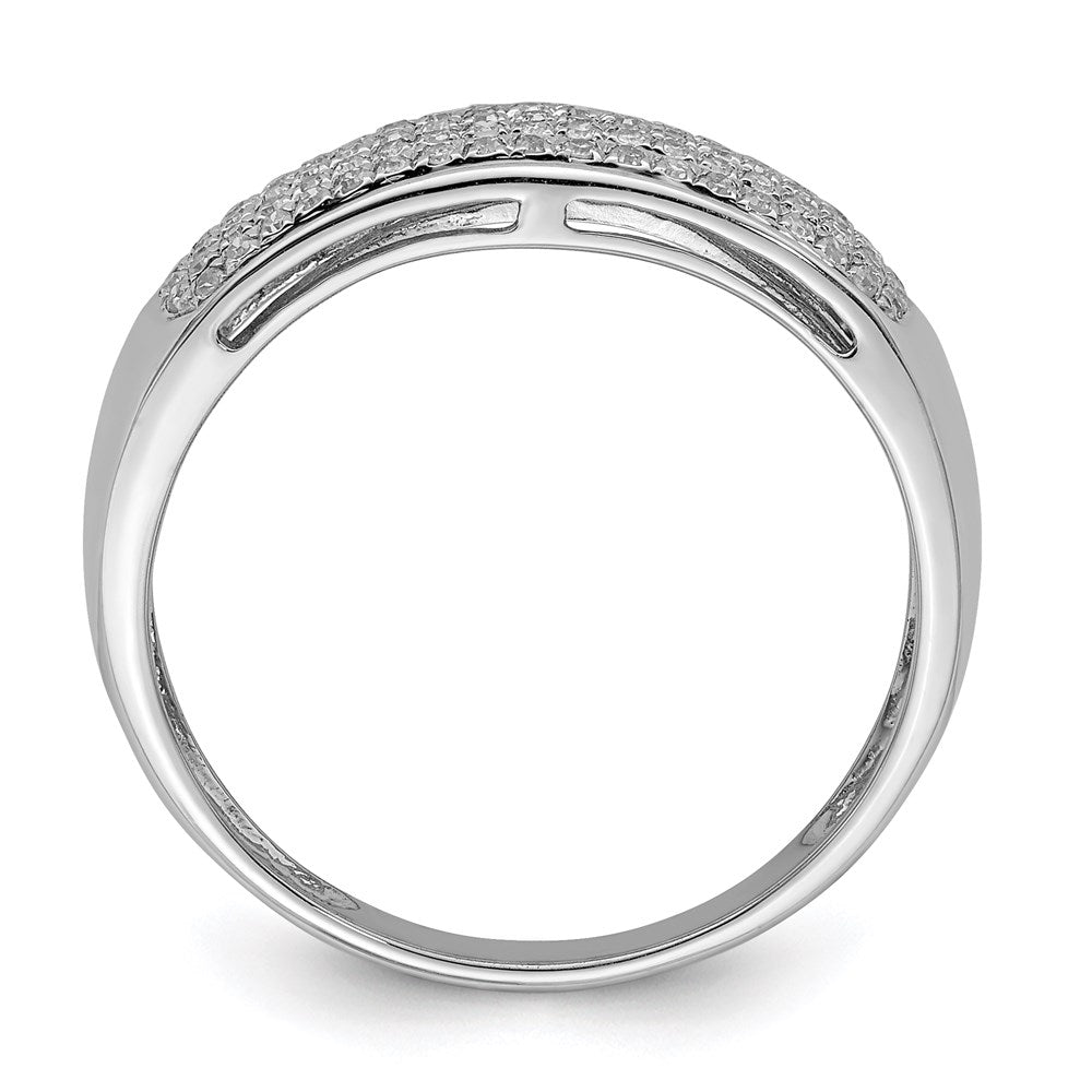 Sterling Silver Rhodium Plated Diamond Band