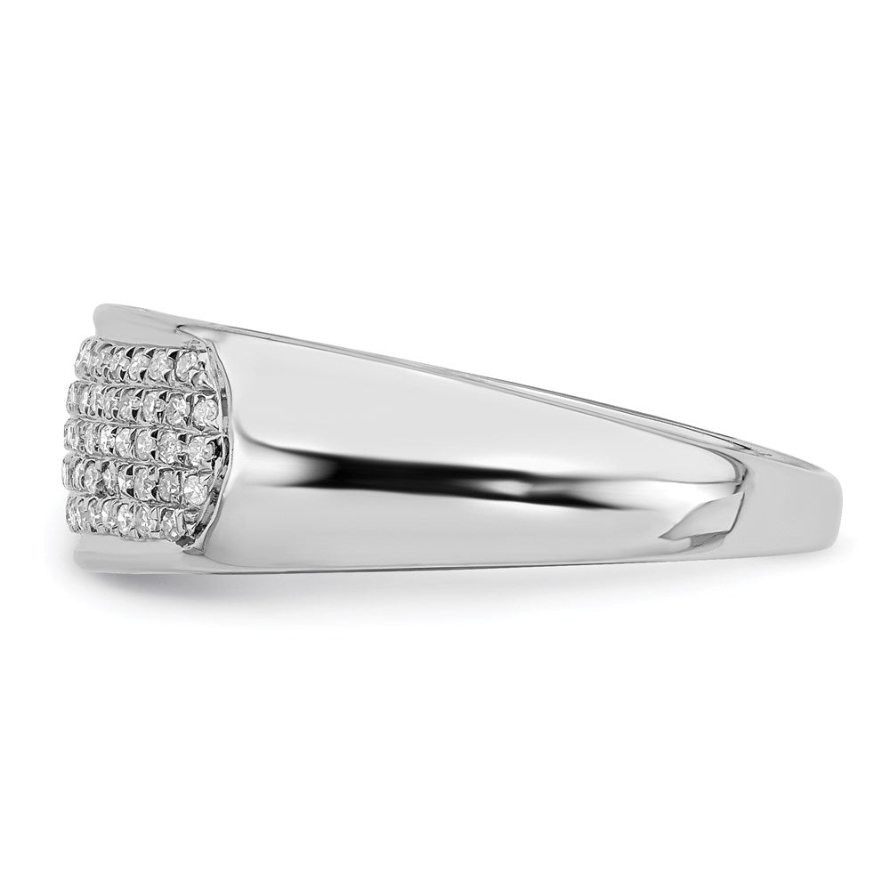 Sterling Silver Rhodium Plated Diamond Band