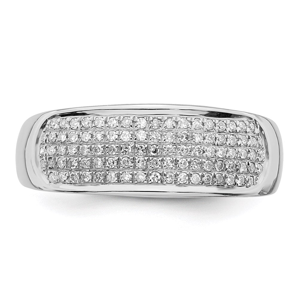 Sterling Silver Rhodium Plated Diamond Band
