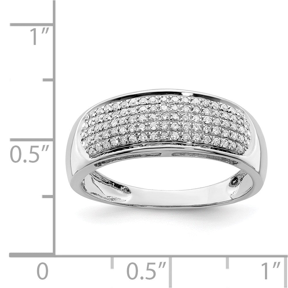 Sterling Silver Rhodium Plated Diamond Band