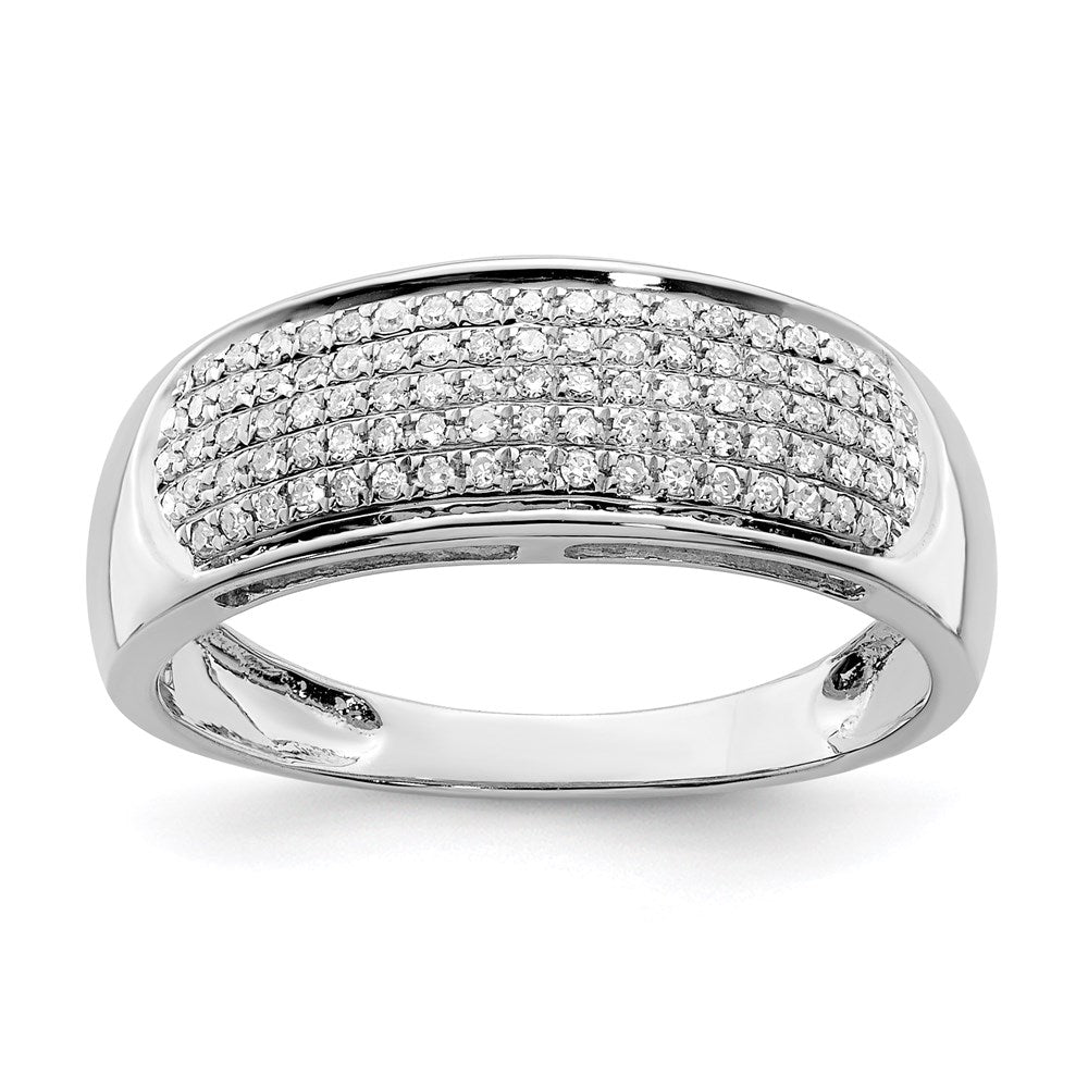 Sterling Silver Rhodium Plated Diamond Band