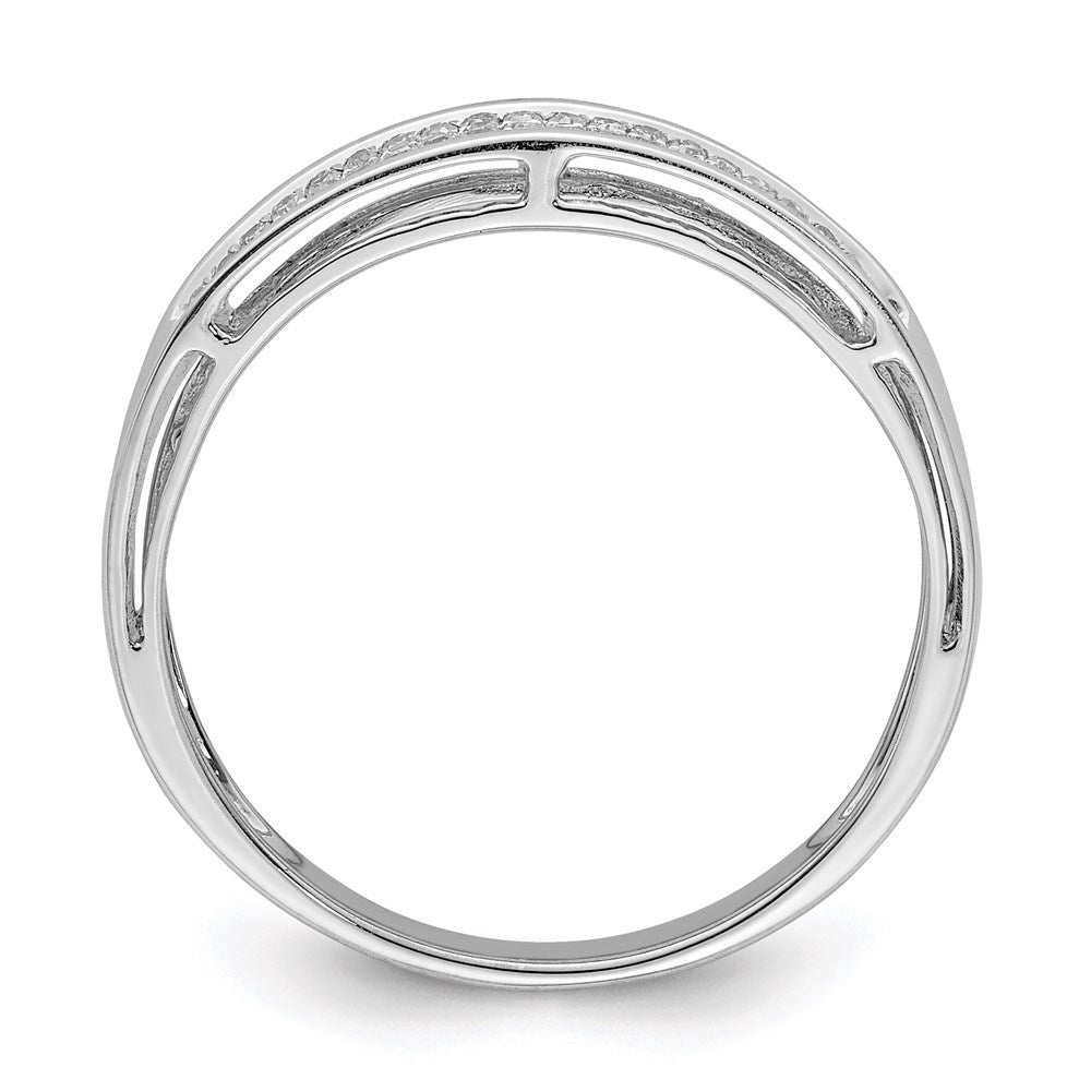 Sterling Silver Rhodium Plated Diamond Band