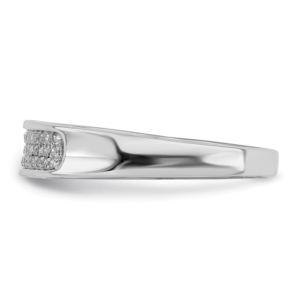 Sterling Silver Rhodium Plated Diamond Band