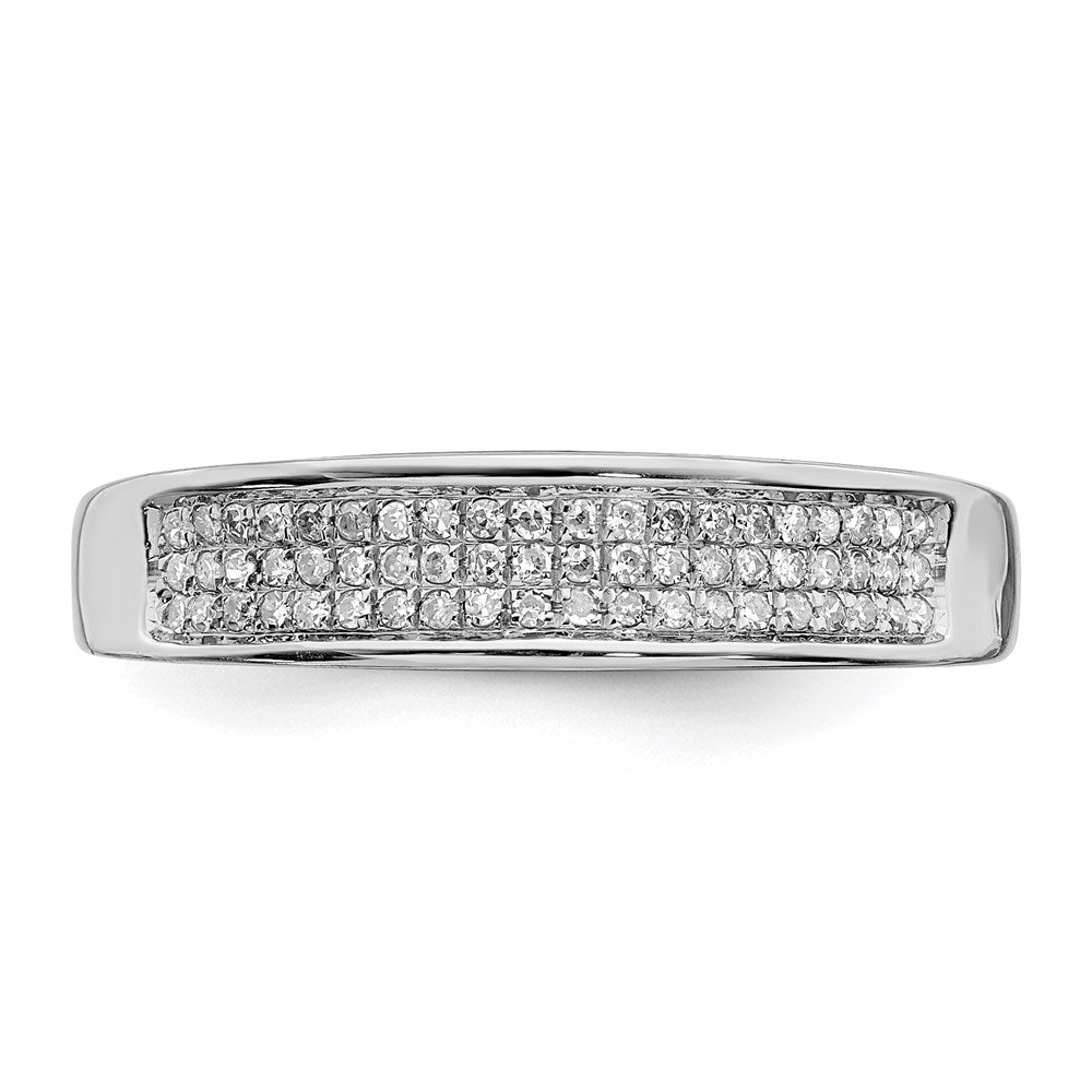 Sterling Silver Rhodium Plated Diamond Band