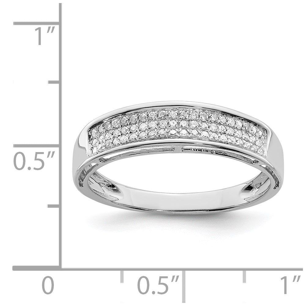 Sterling Silver Rhodium Plated Diamond Band