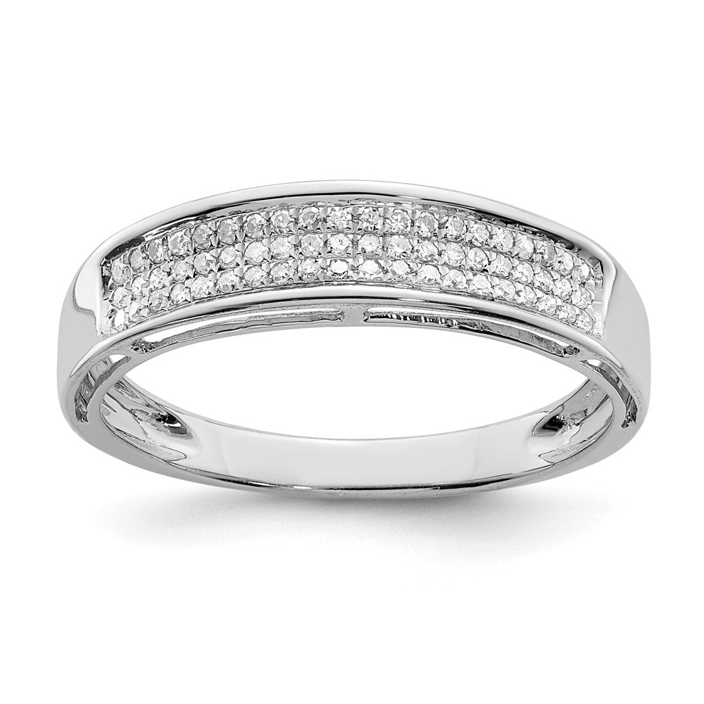 Sterling Silver Rhodium Plated Diamond Band