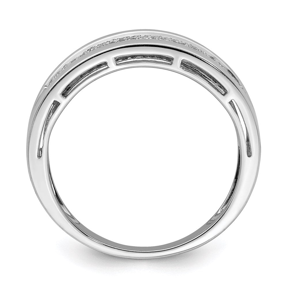 Sterling Silver Rhodium Plated Diamond Band