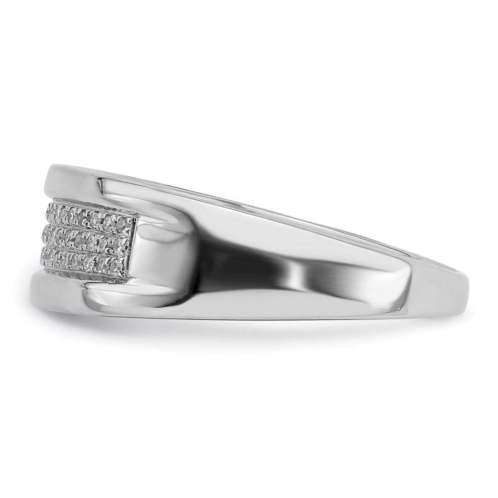 Sterling Silver Rhodium Plated Diamond Band