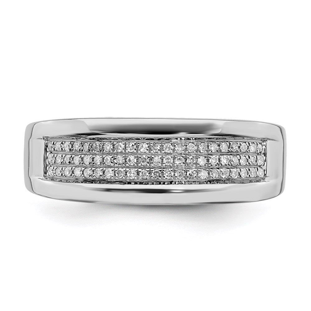 Sterling Silver Rhodium Plated Diamond Band