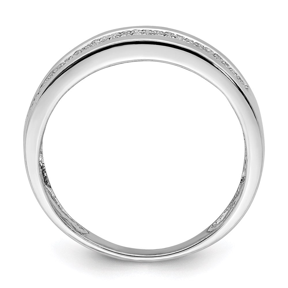 Sterling Silver Rhodium Plated Diamond Band