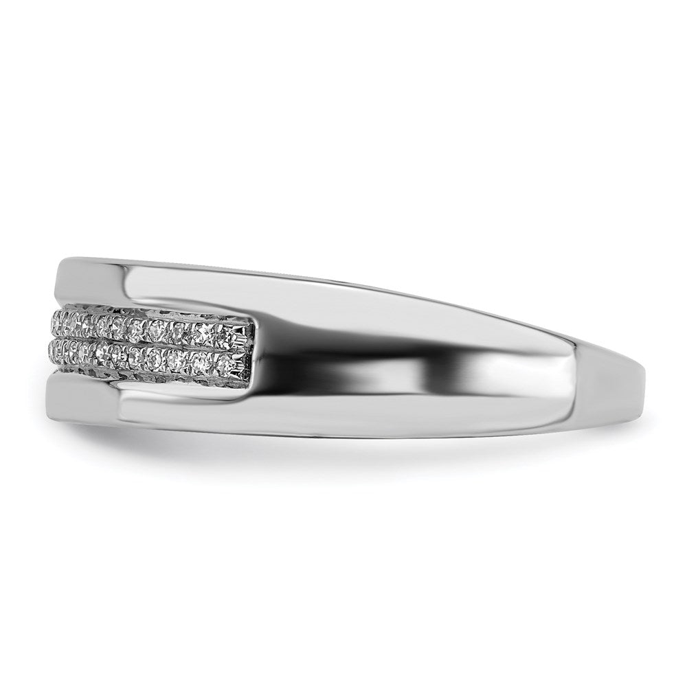 Sterling Silver Rhodium Plated Diamond Band