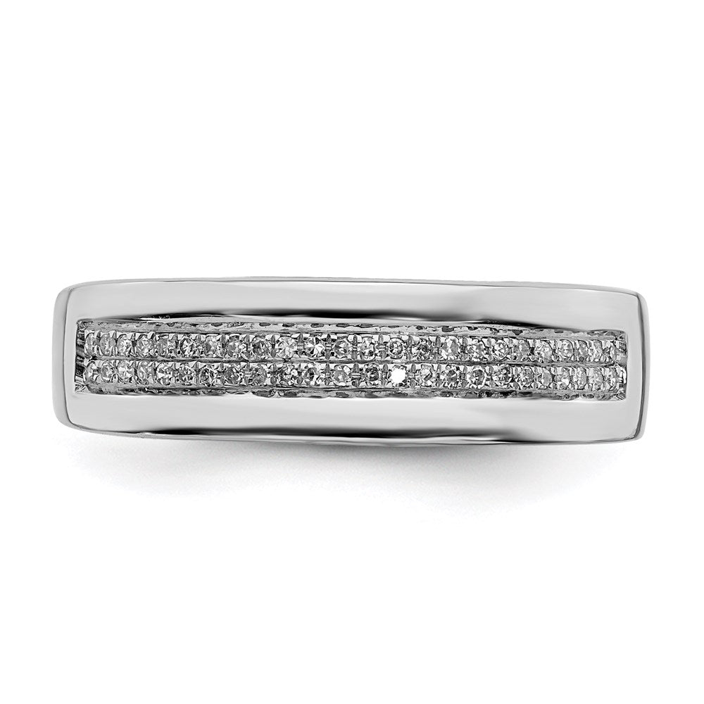 Sterling Silver Rhodium Plated Diamond Band