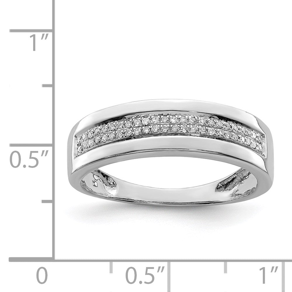 Sterling Silver Rhodium Plated Diamond Band